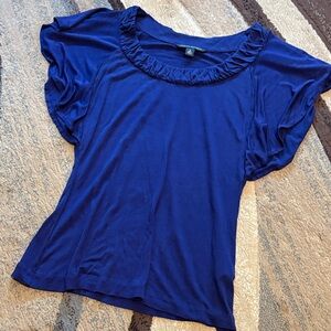 Banana Republic Royal Blue Ruffle Blouse